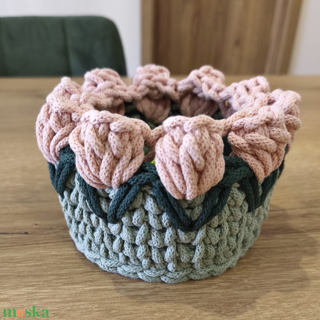 Tulipános kosár - otthon & életmód - dekoráció - asztal és polc dekoráció - asztaldísz - Meska.hu