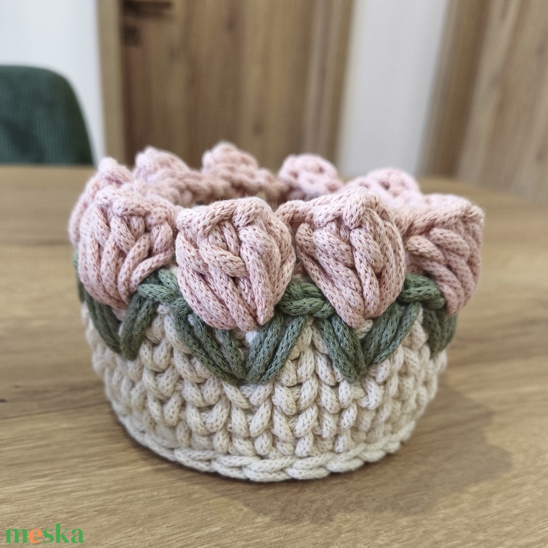 Tulipános kosár - otthon & életmód - dekoráció - asztal és polc dekoráció - asztaldísz - Meska.hu