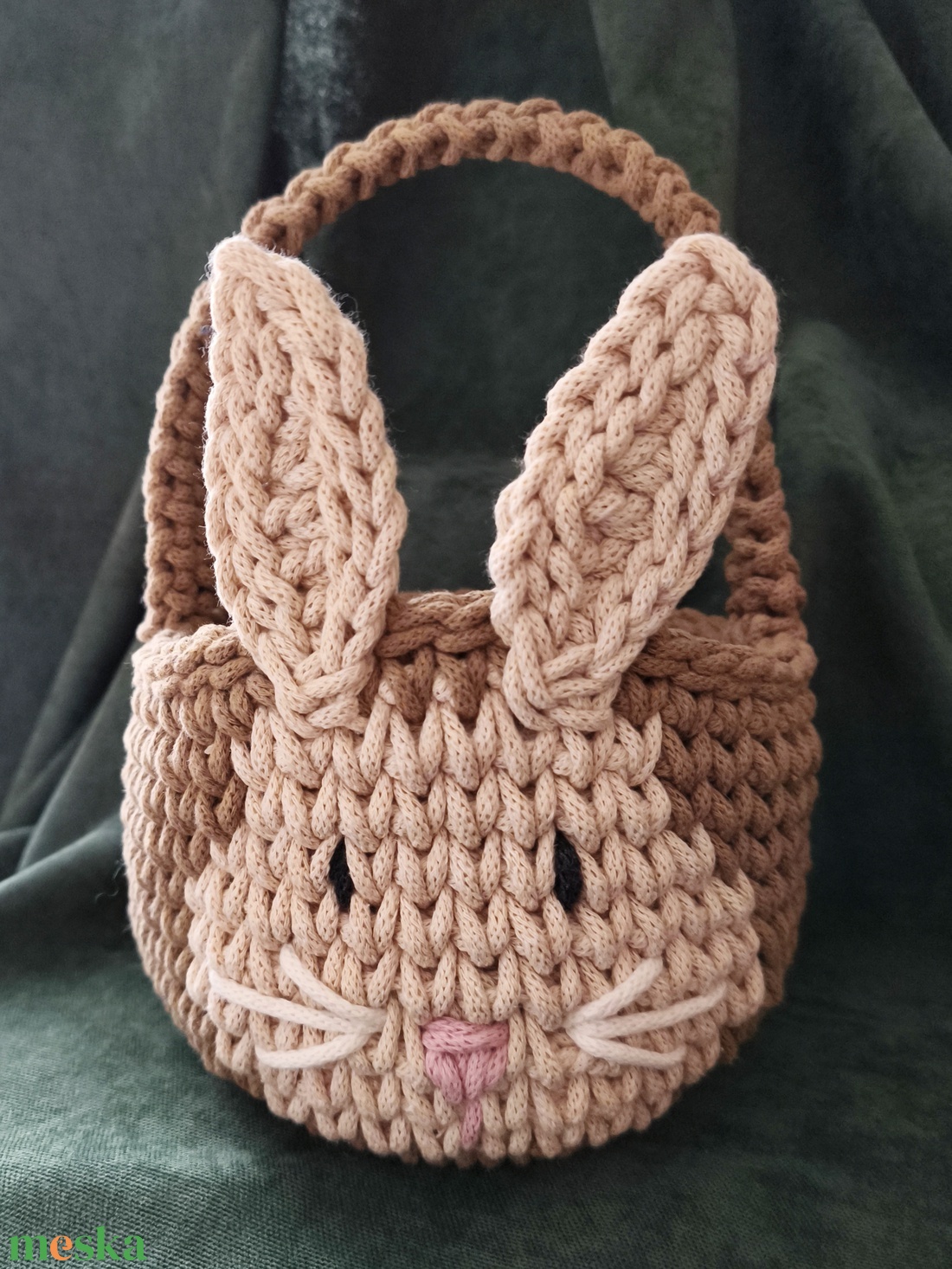 Nyuszi kosár - ünnepi díszek, dekorációk - húsvéti díszek és dekorációk - húsvéti kosár - Meska.hu