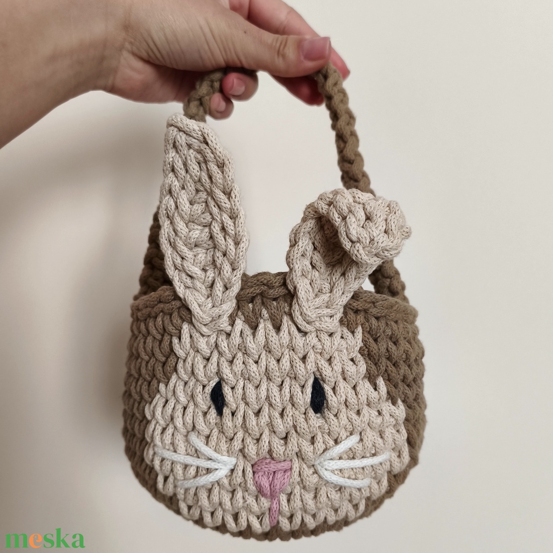 Nyuszi kosár - ünnepi díszek, dekorációk - húsvéti díszek és dekorációk - húsvéti kosár - Meska.hu