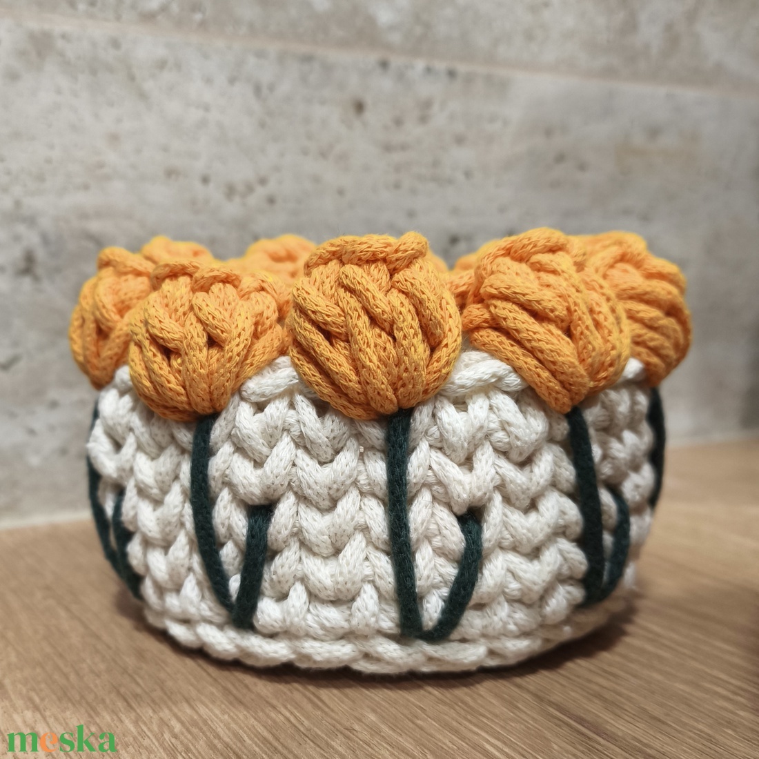 Tulipános kosár - otthon & életmód - dekoráció - asztal és polc dekoráció - asztaldísz - Meska.hu