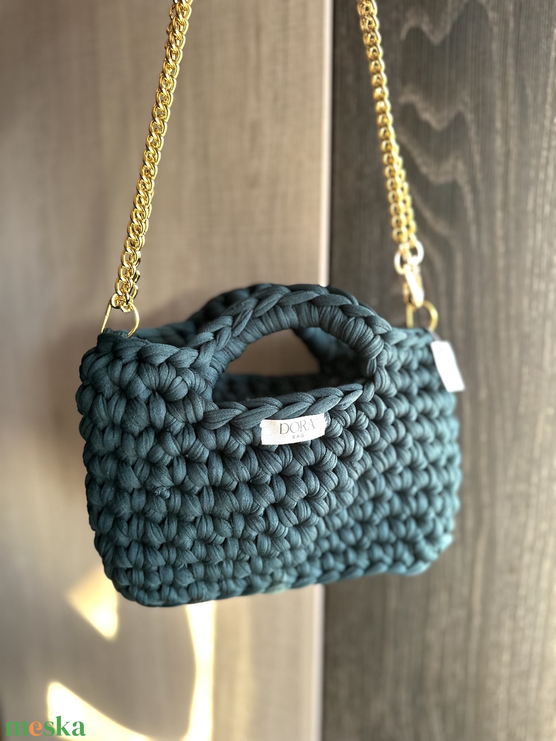 Zöld láncos táska - táska & tok - kézitáska & válltáska - kézitáska - Meska.hu