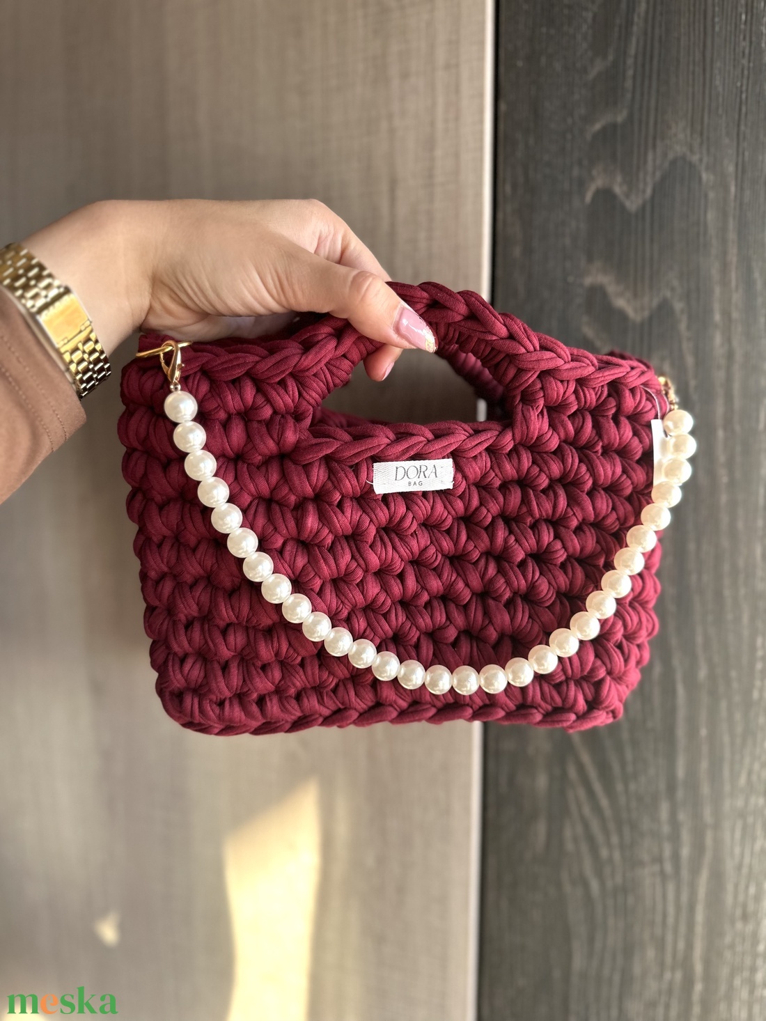 Bordó láncos táska - táska & tok - kézitáska & válltáska - kézitáska - Meska.hu