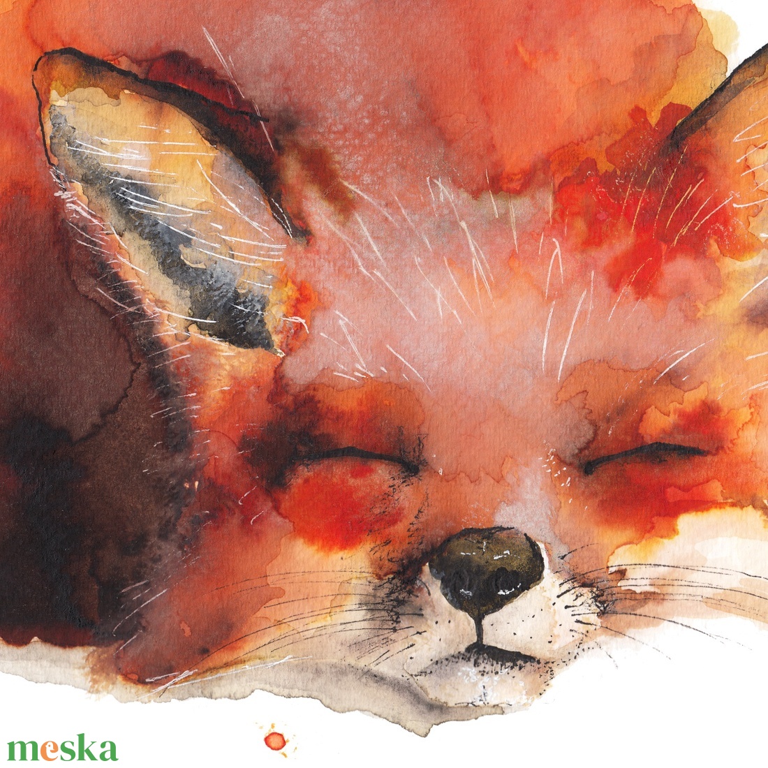 Alvó róka - akvarell festmény (nyomat) - művészet - grafika & illusztráció - művészi nyomat - Meska.hu Alvó róka - akvarell festmény (nyomat) - művészet - grafika & illusztráció - művészi nyomat - Meska.hu