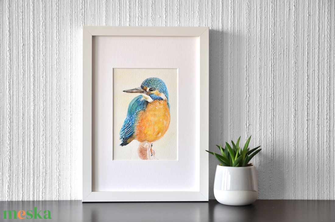 Jégmadár - akvarell festmény (nyomat) -  - Meska.hu