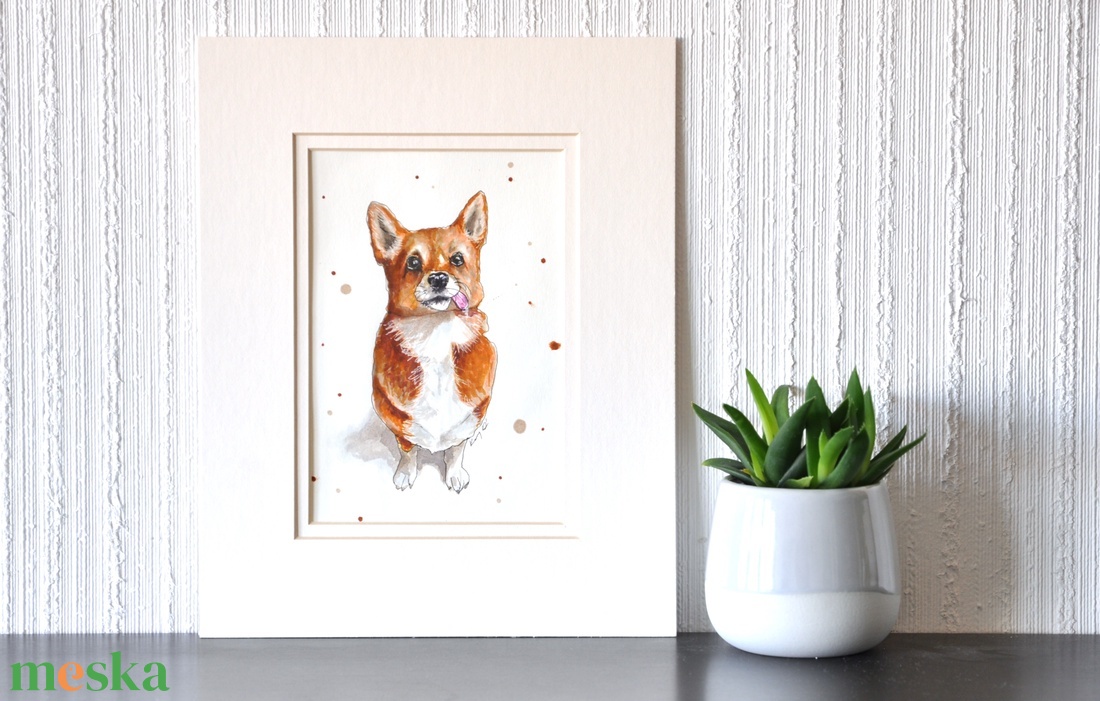 Corgi portré - ecsetfilc festmény (nyomat) - művészet - festmény - akvarell - Meska.hu Corgi portré - ecsetfilc festmény (nyomat) - művészet - festmény - akvarell - Meska.hu