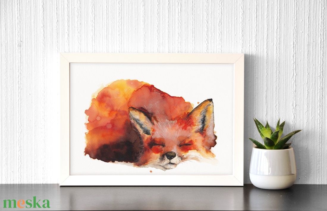 Alvó róka - akvarell festmény (nyomat) - művészet - grafika & illusztráció - művészi nyomat - Meska.hu Alvó róka - akvarell festmény (nyomat) - művészet - grafika & illusztráció - művészi nyomat - Meska.hu