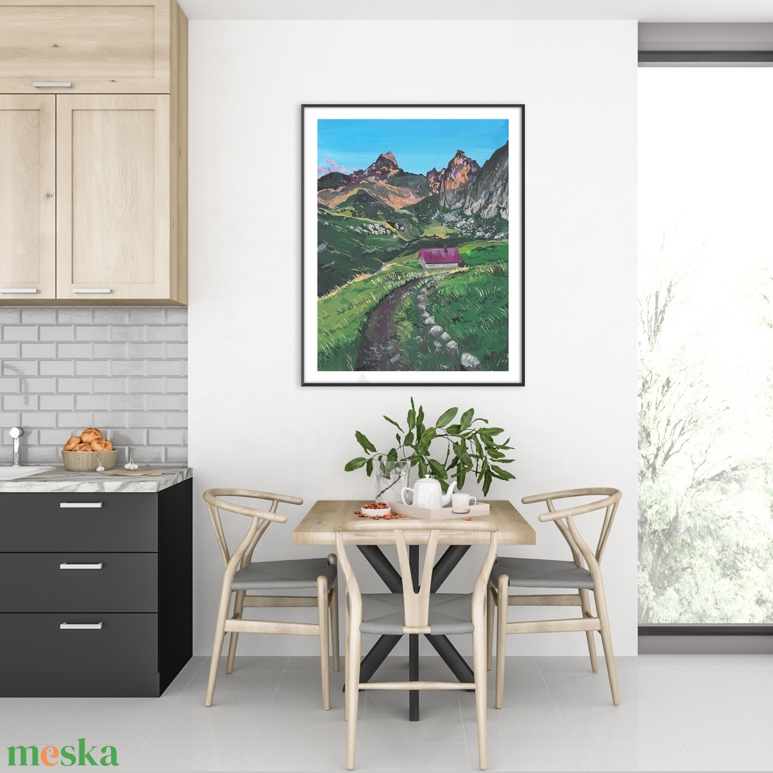 Alpesi hajnal - Művészeti nyomat (az eredeti gouache festmény alapján) - otthon & lakás - dekoráció - kép & falikép - kép & falikép - Meska.hu