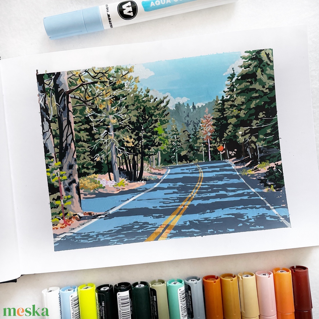 Úton - Művészeti nyomat (az eredeti akrilfilc festmény alapján) - otthon & életmód - dekoráció - kép & falikép - kép & falikép - Meska.hu