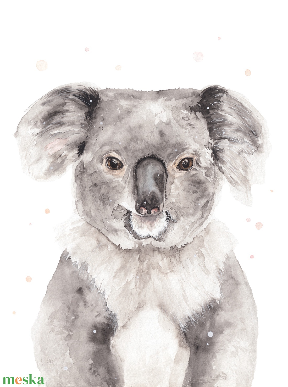 Koala portré - Művészeti nyomat (az eredeti akvarell festmény alapján) - otthon & életmód - dekoráció - kép & falikép - kép & falikép - Meska.hu