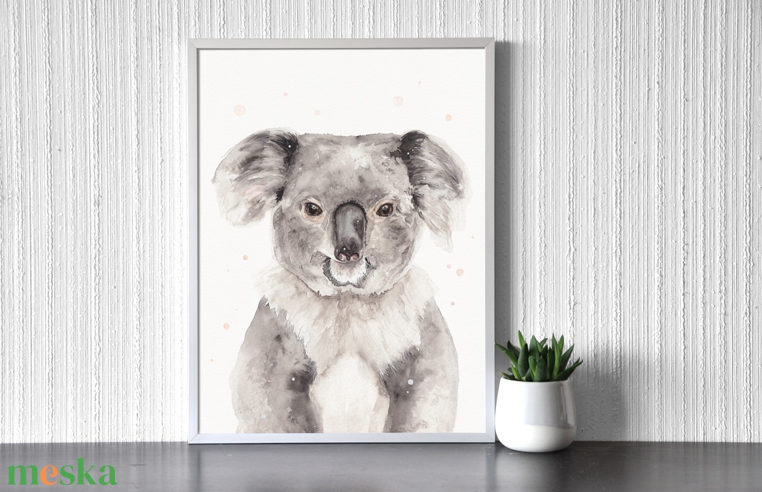 Koala portré - Művészeti nyomat (az eredeti akvarell festmény alapján) - otthon & életmód - dekoráció - kép & falikép - kép & falikép - Meska.hu