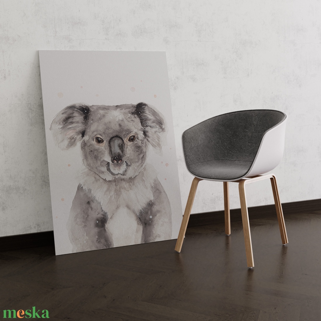 Koala portré - Művészeti nyomat (az eredeti akvarell festmény alapján) - otthon & életmód - dekoráció - kép & falikép - kép & falikép - Meska.hu