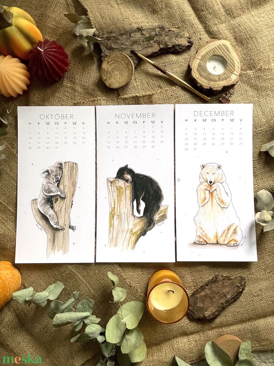 2024 Naptár - Állatok - otthon & életmód - dekoráció - fali és függő dekoráció - falinaptár & öröknaptár - Meska.hu