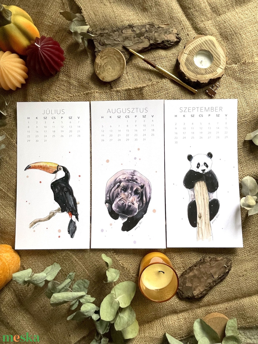 2024 Naptár - Állatok - otthon & életmód - dekoráció - fali és függő dekoráció - falinaptár & öröknaptár - Meska.hu