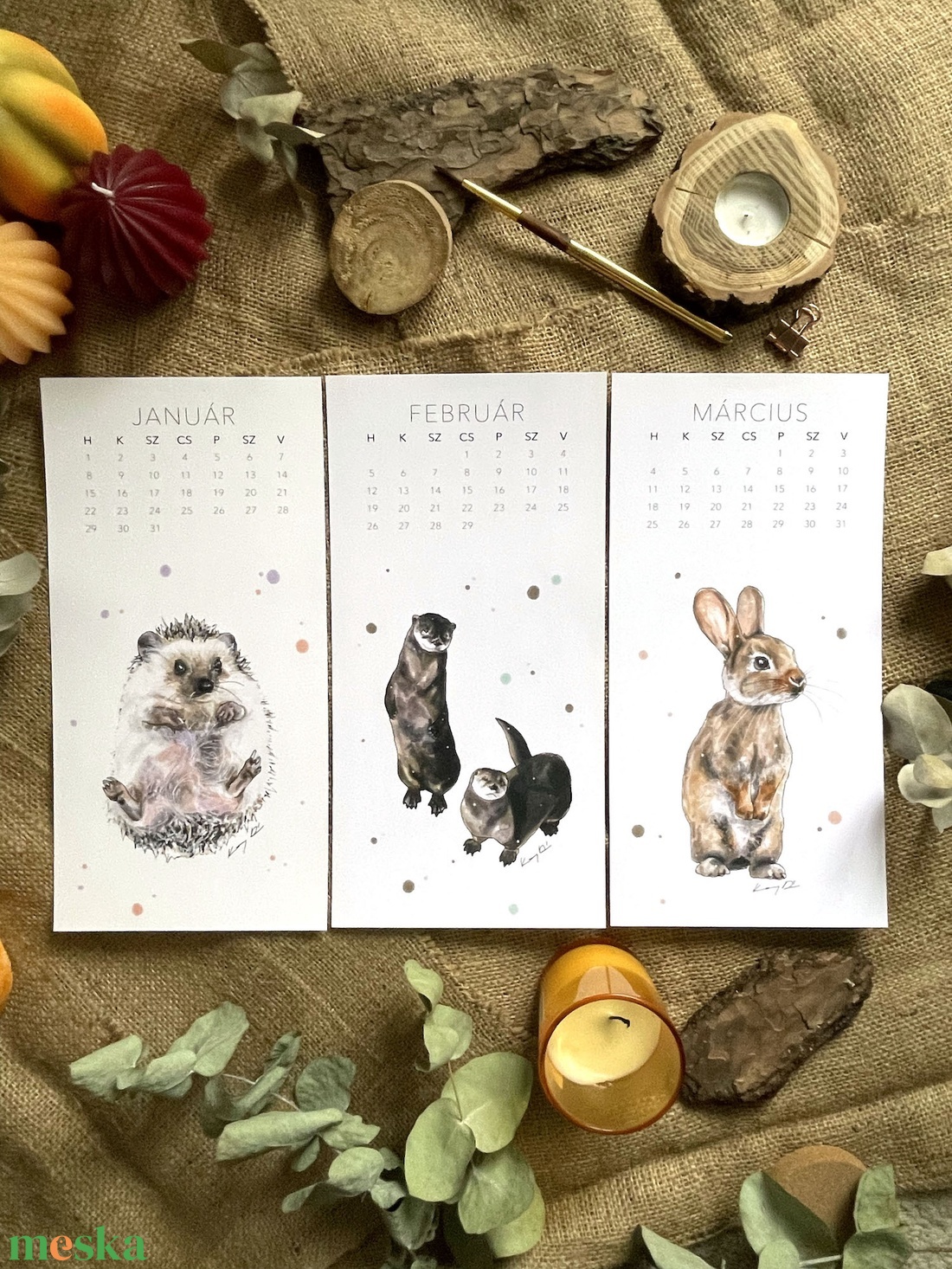 2024 Naptár - Állatok - otthon & életmód - dekoráció - fali és függő dekoráció - falinaptár & öröknaptár - Meska.hu