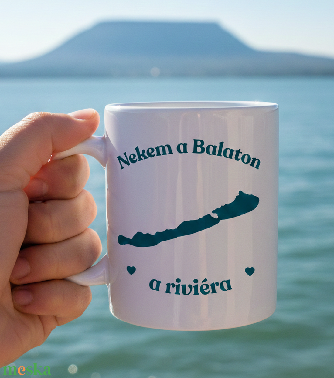 Nekem a Balaton a riviéra � Egyedi feliratos fehér kerámia bögre - otthon & életmód - konyhafelszerelés, tálalás - tálalás - bögre & csésze - Meska.hu