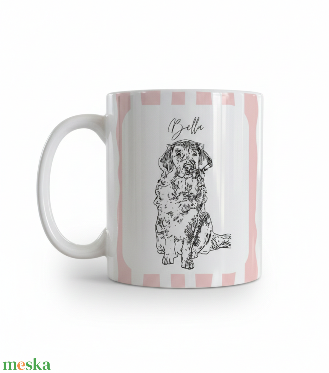 Egyedi állatos bögre saját fotóból � sketch stílusú rajz, névvel és választható háttérszínnel - otthon & életmód - konyhafelszerelés, tálalás - tálalás - bögre & csésze - Meska.hu