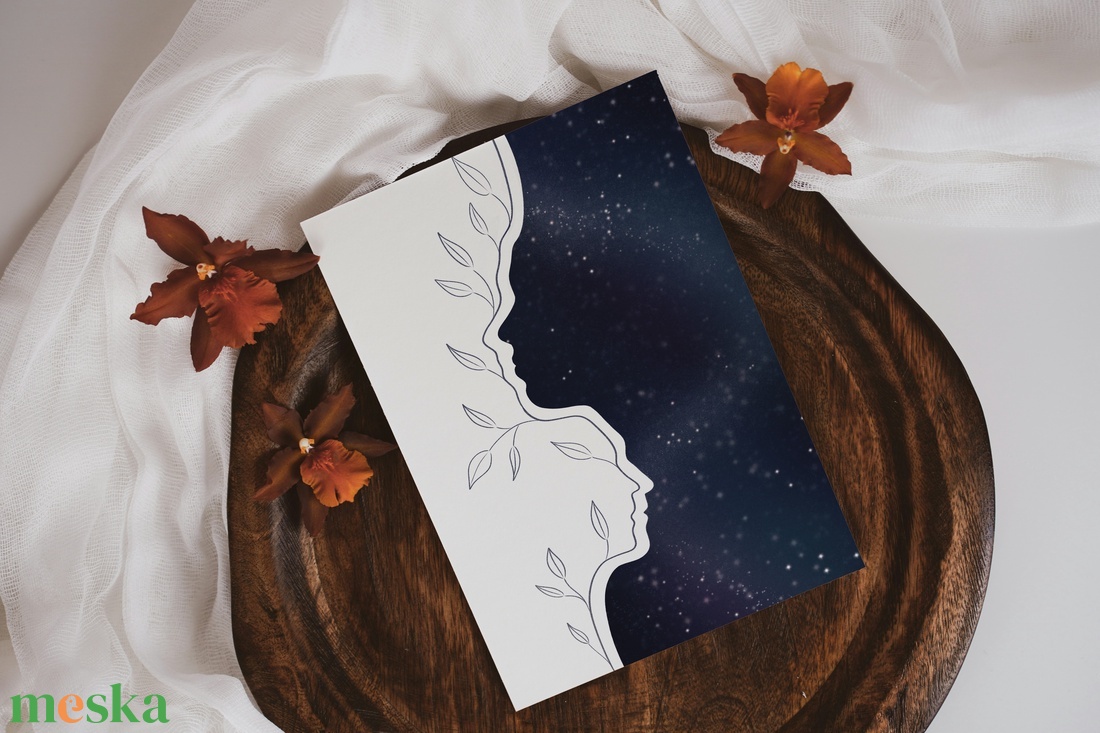 Egyedi, személyre szabható kétfős oldalprofil illusztráció - művészet - grafika & illusztráció - digitális - Meska.hu