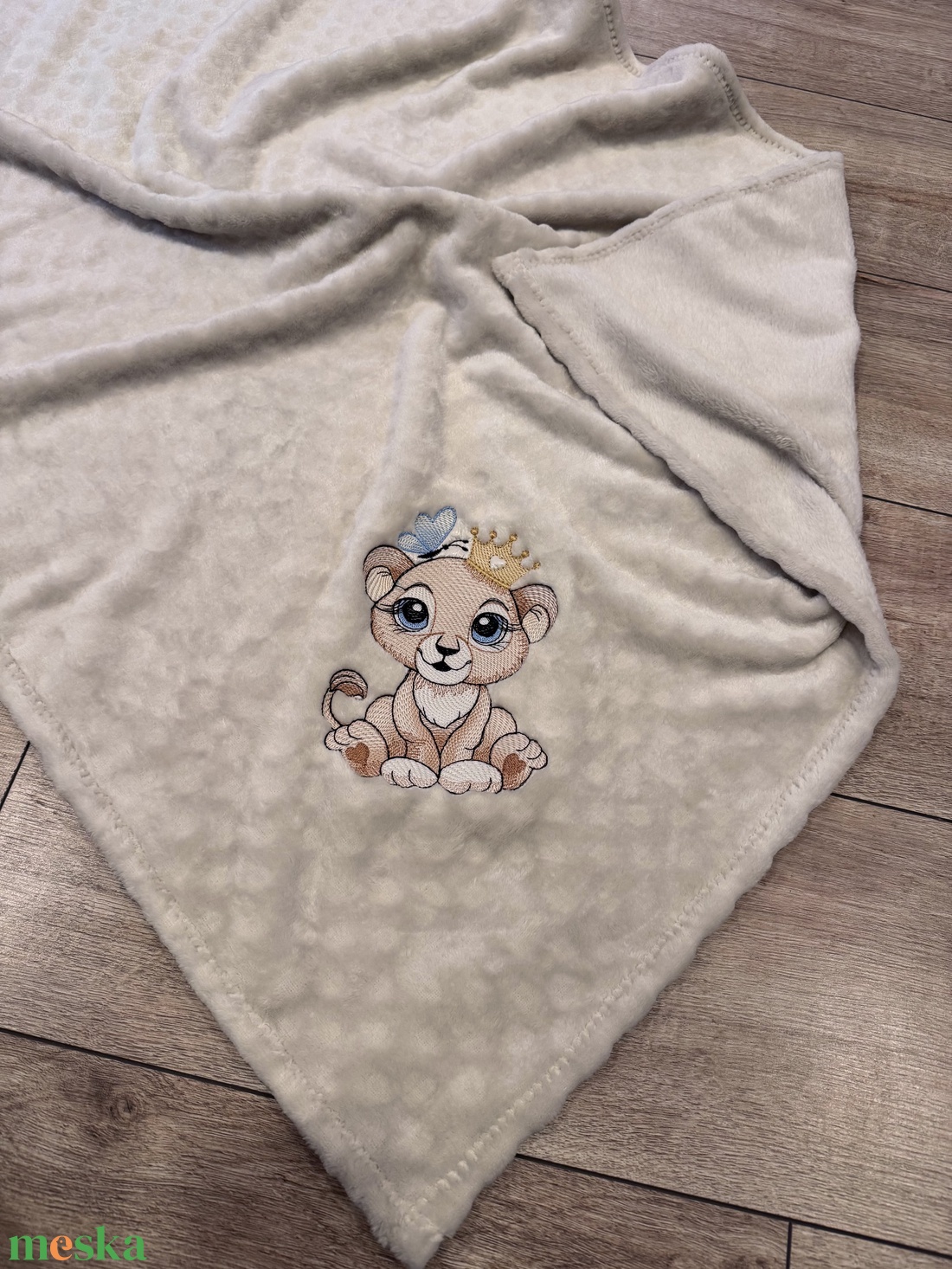 Oroszlán  mintájú, egyrétegű babatakaró + névre szóló  - baba - mama - baba ágynemű - babatakaró, gyerek pléd - Meska.hu