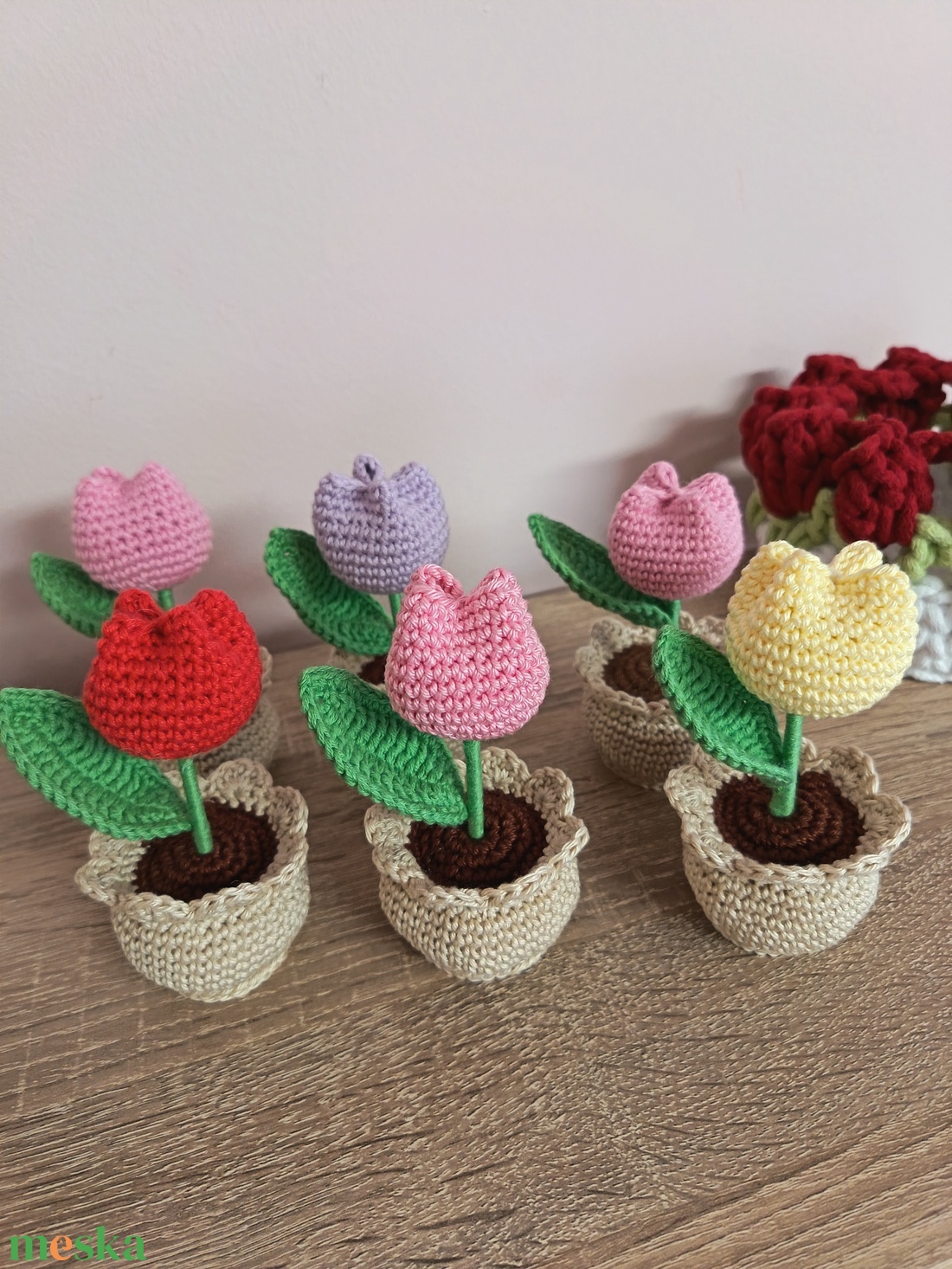 Cserepes tulipán - otthon & életmód - virágdekoráció - virágdíszek - asztali virágdísz - Meska.hu