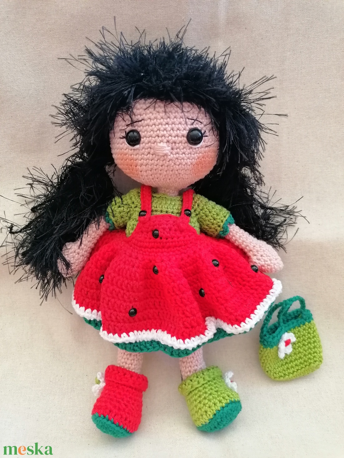 Dinnye Dorka amigurumi baba - játék & sport - plüssállat & játékfigura - ember - Meska.hu Dinnye Dorka amigurumi baba - játék & sport - plüssállat & játékfigura - ember - Meska.hu