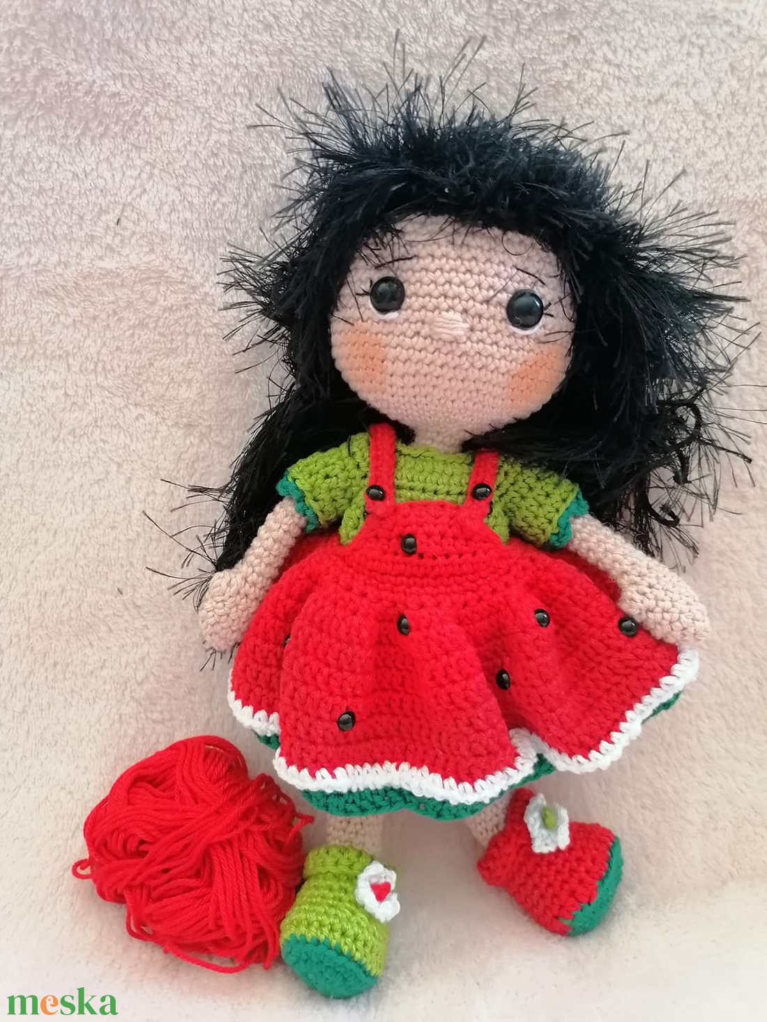 Dinnye Dorka amigurumi baba - játék & sport - plüssállat & játékfigura - ember - Meska.hu Dinnye Dorka amigurumi baba - játék & sport - plüssállat & játékfigura - ember - Meska.hu