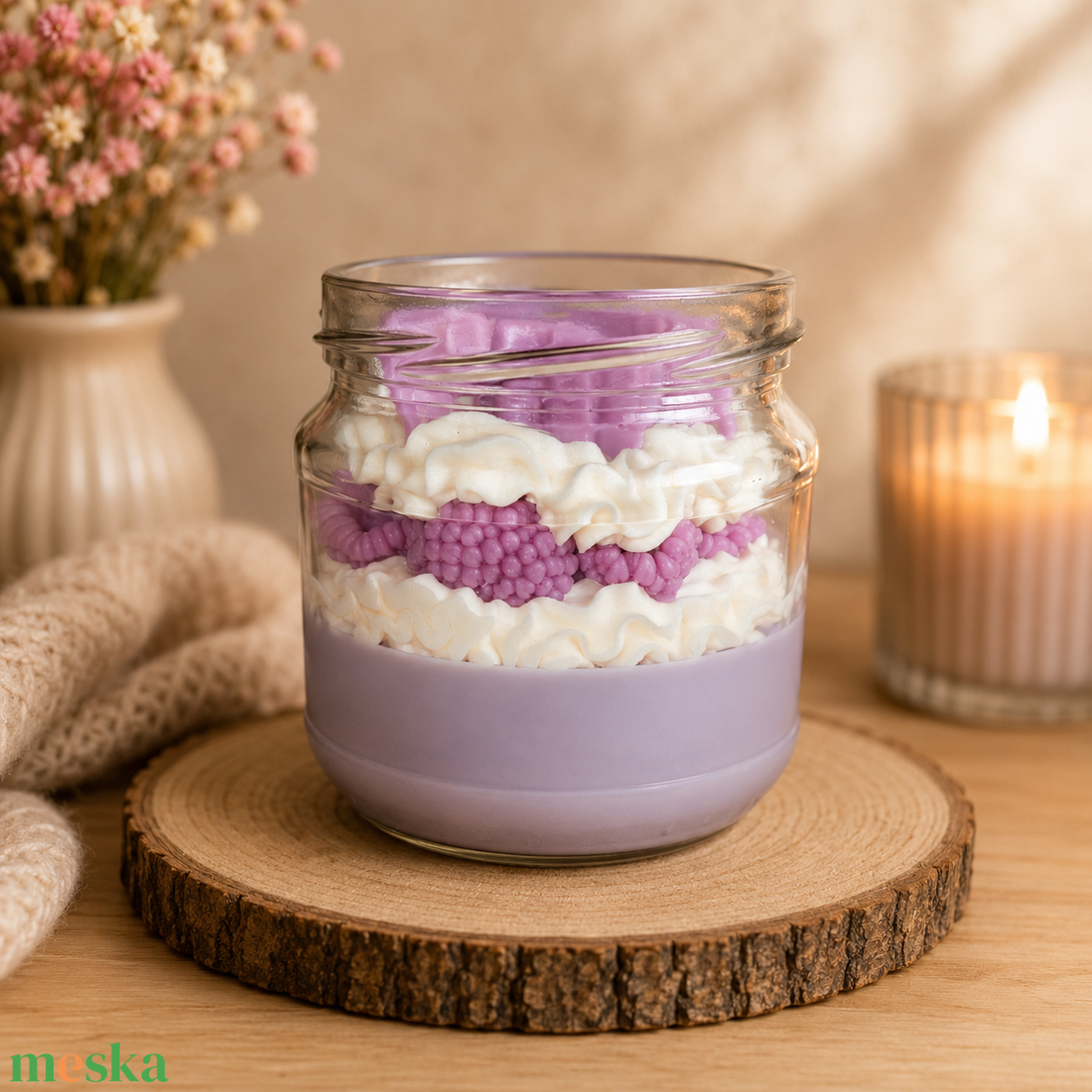 Szójaviasz desszertgyertya 300 g � kézműves gyertya üvegtégelyben - otthon & életmód - gyertya, illat, aroma - gyertya - Meska.hu