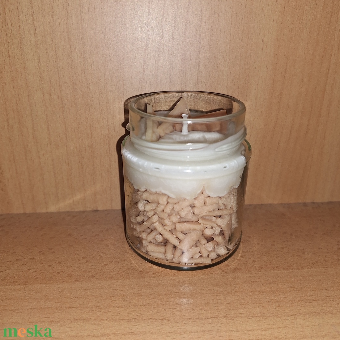 Édes gesztenye illatú szójaviasz desszertgyertya 150 g � kézműves gyertya üvegtégelyben, fedővel - otthon & életmód - gyertya, illat, aroma - gyertya - Meska.hu