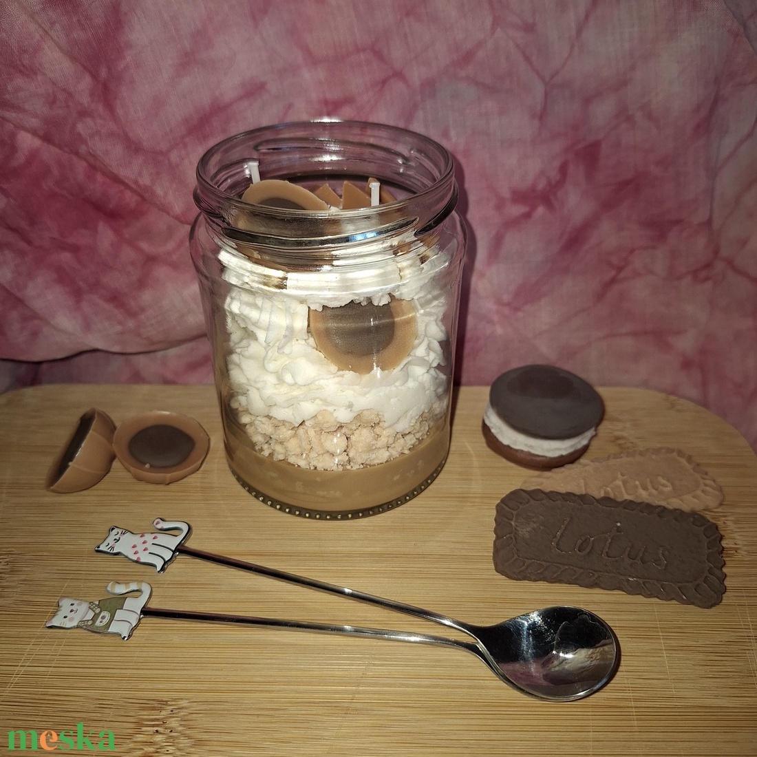 Karamella illatú szójaviasz desszertgyertya 250 g � kézműves illatgyertya üvegtégelyben - otthon & életmód - gyertya, illat, aroma - gyertya - Meska.hu