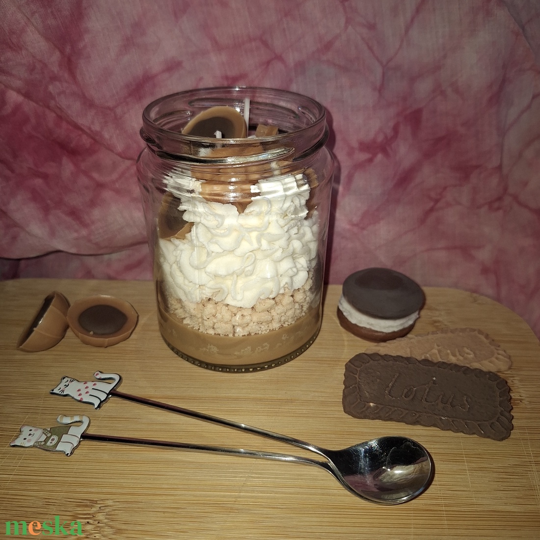 Karamella illatú szójaviasz desszertgyertya 250 g � kézműves illatgyertya üvegtégelyben - otthon & életmód - gyertya, illat, aroma - gyertya - Meska.hu