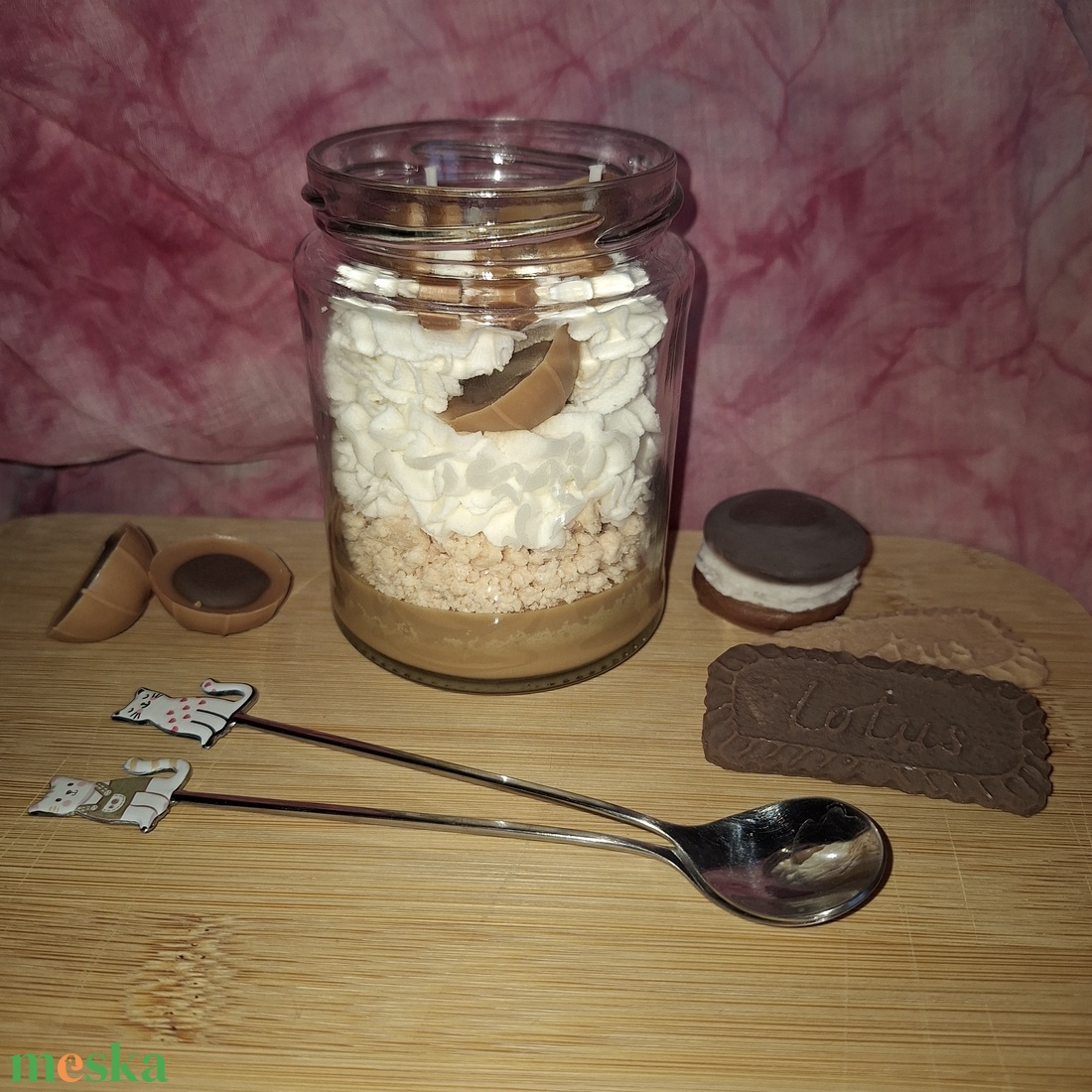 Karamella illatú szójaviasz desszertgyertya 250 g � kézműves illatgyertya üvegtégelyben - otthon & életmód - gyertya, illat, aroma - gyertya - Meska.hu