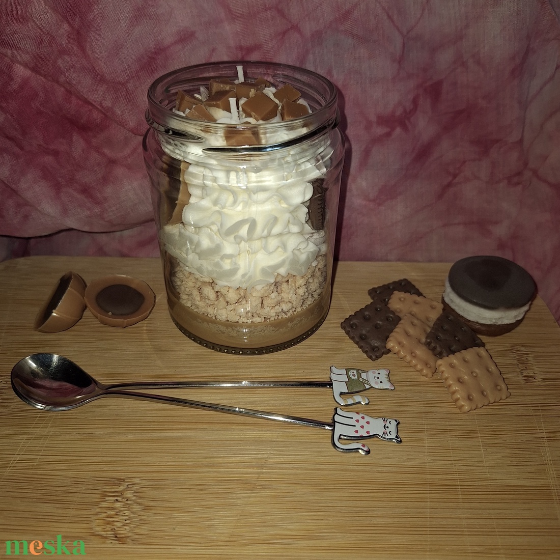 Karamell illatú szójaviasz desszert gyertya 250 g � kézműves illatgyertya üvegtégelyben - otthon & életmód - gyertya, illat, aroma - gyertya - Meska.hu