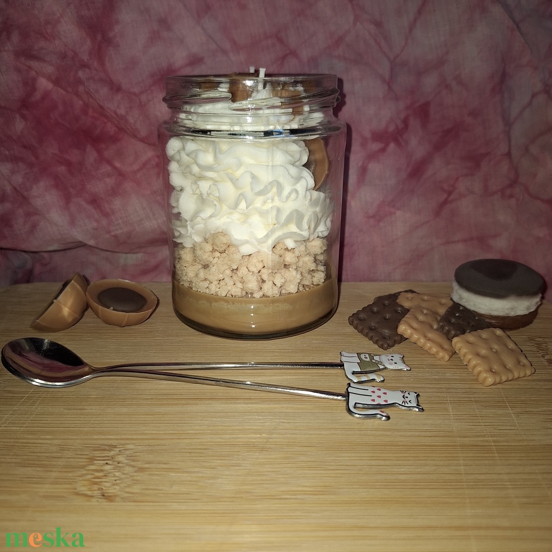 Karamell illatú szójaviasz desszert gyertya 250 g � kézműves illatgyertya üvegtégelyben - otthon & életmód - gyertya, illat, aroma - gyertya - Meska.hu