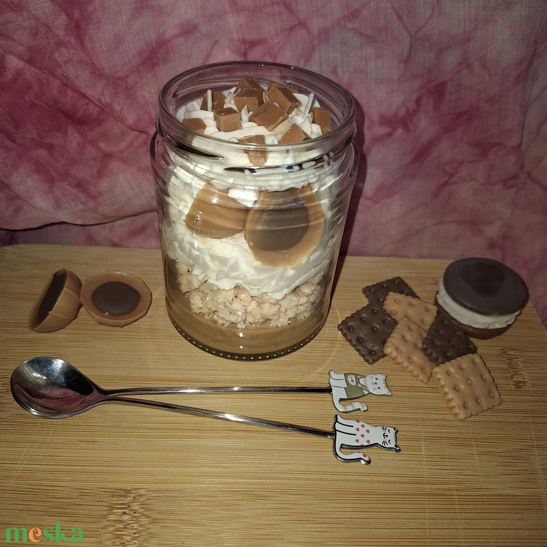 Karamell illatú szójaviasz desszert gyertya 250 g � kézműves illatgyertya üvegtégelyben - otthon & életmód - gyertya, illat, aroma - gyertya - Meska.hu