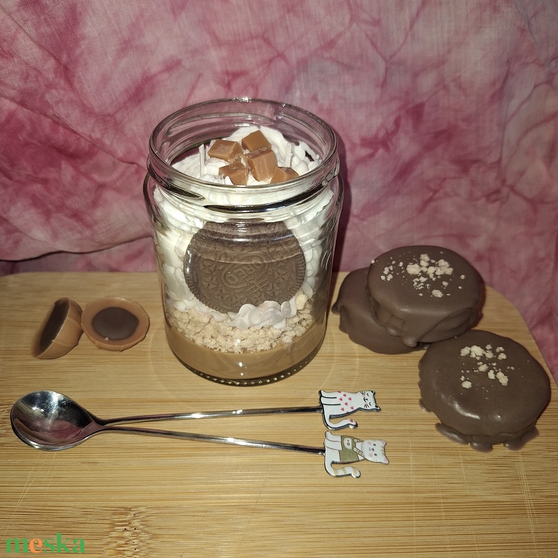Karamell illatú szójaviasz desszertgyertya 250 g � kézműves illat gyertya üvegtégelyben - otthon & életmód - gyertya, illat, aroma - gyertya - Meska.hu