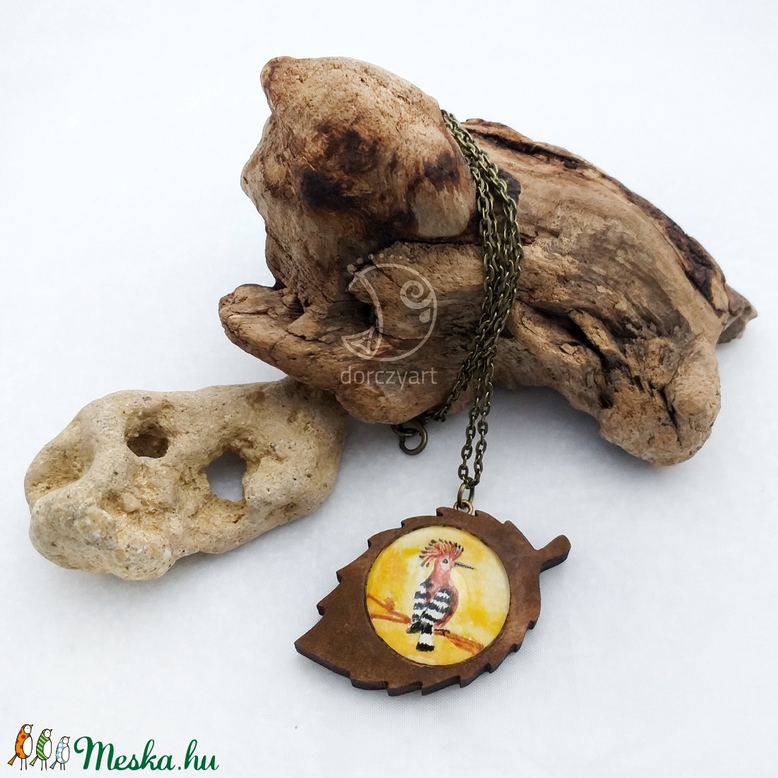 Búbos banka madár nyaklánc - Hordj magadon festményt! - ékszer - nyaklánc - Meska.hu