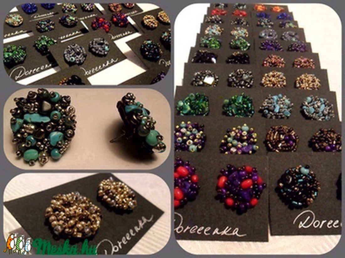  Bedugós ásvány hímzett egyedi  fülbevaló -  - Meska.hu