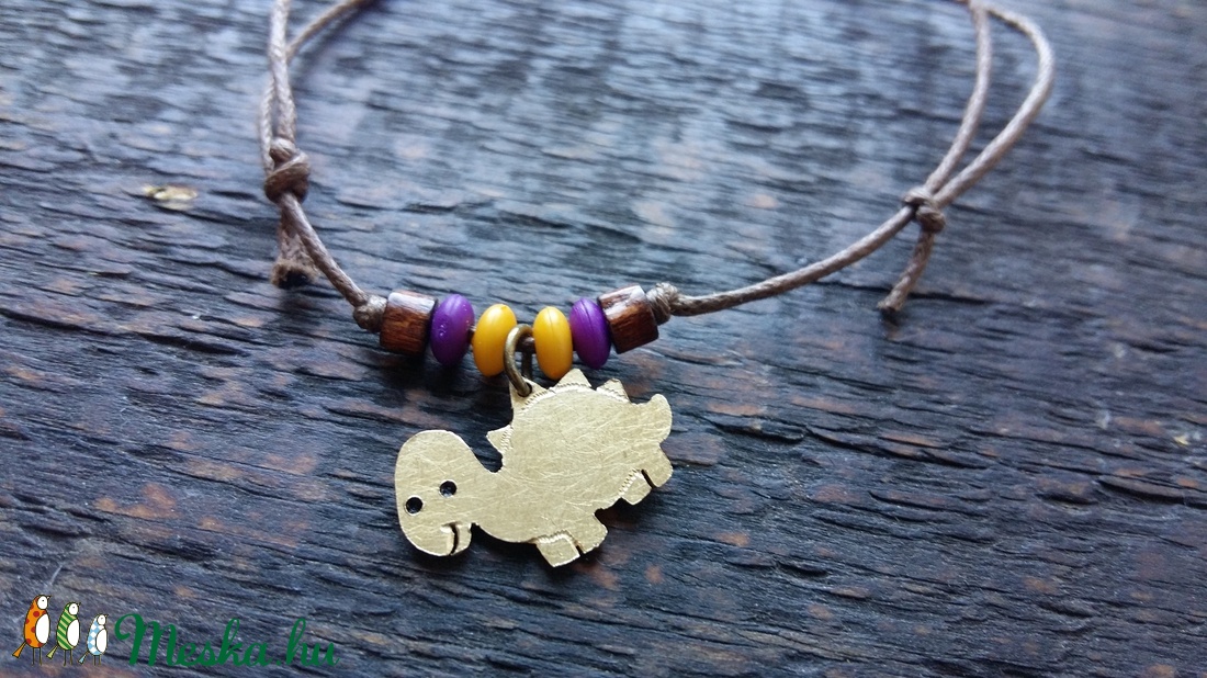 Mini dinós állítható antiallergén karkötő -  - Meska.hu