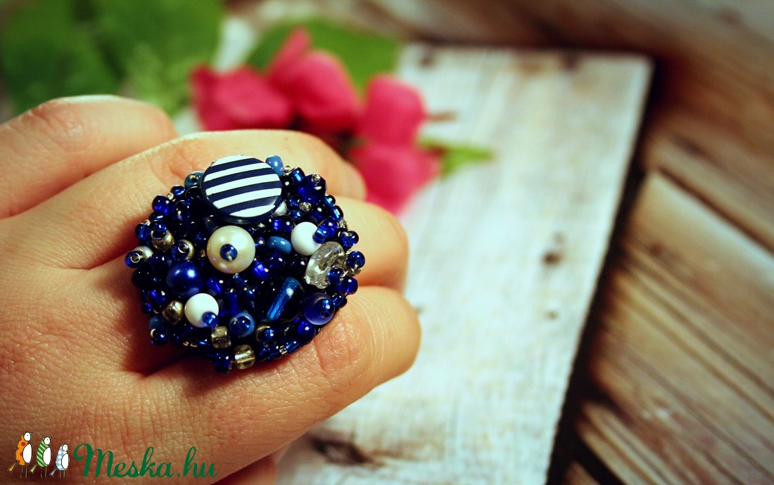 Matrózos cukorárú nyári vagány fesztivál gyűrű -  - Meska.hu