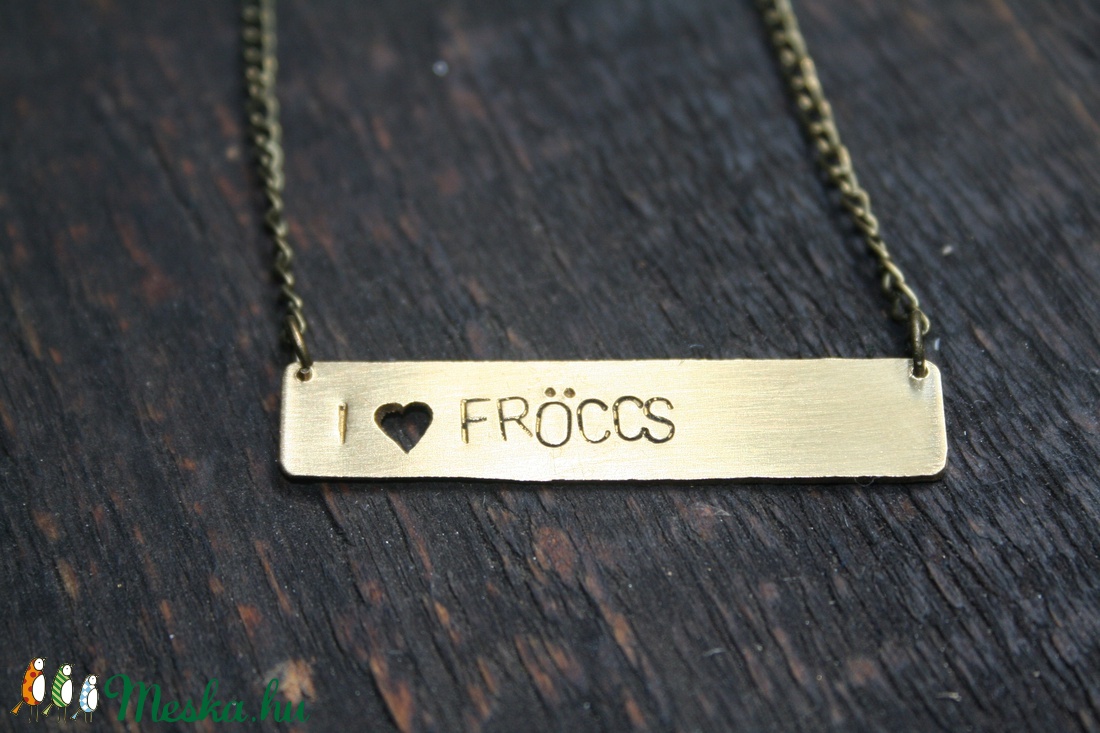 I <3 FRÖCCS - táblácskás nyaklánc, vicces ajándék -  - Meska.hu