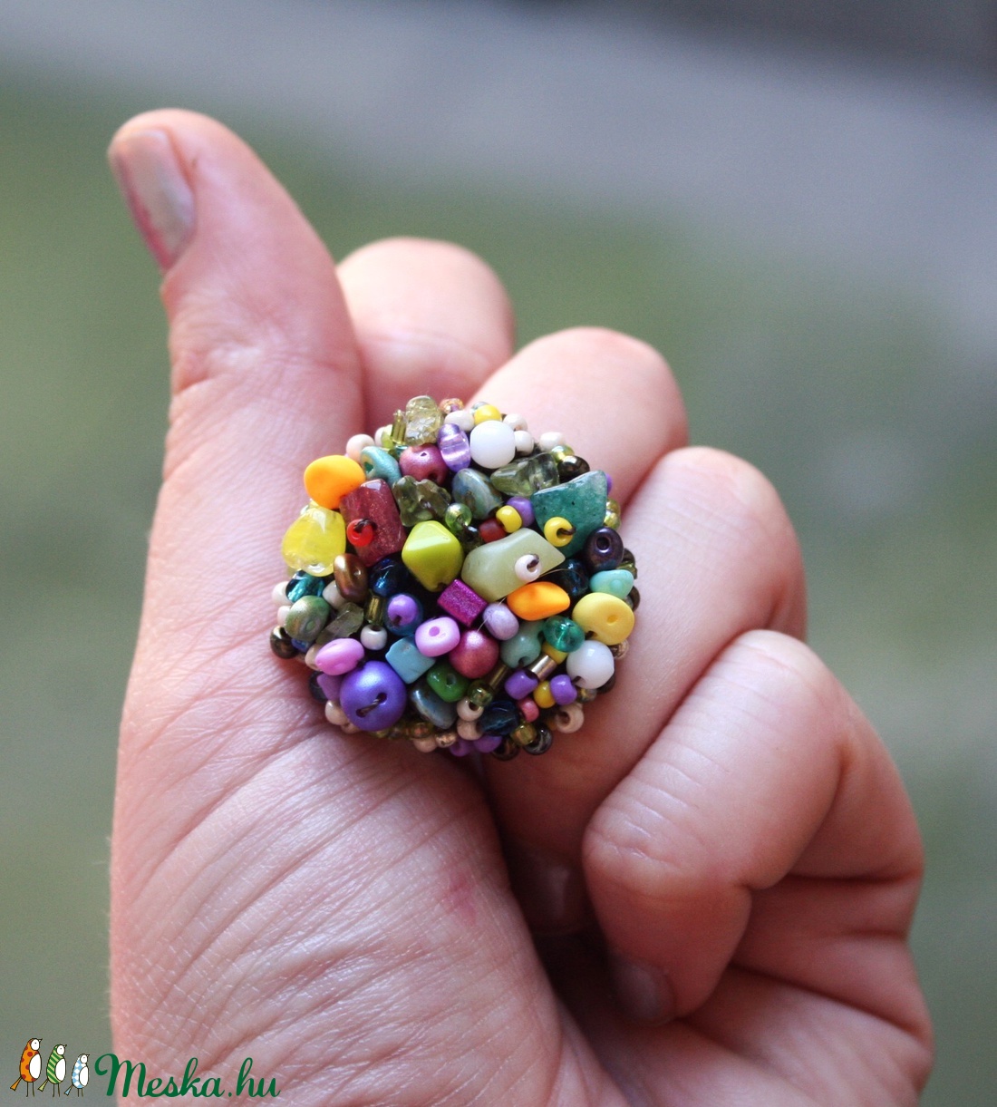 A természet vadvirágainak: kertivirág illatú köralakú állítható méretű gyűrű! -  - Meska.hu