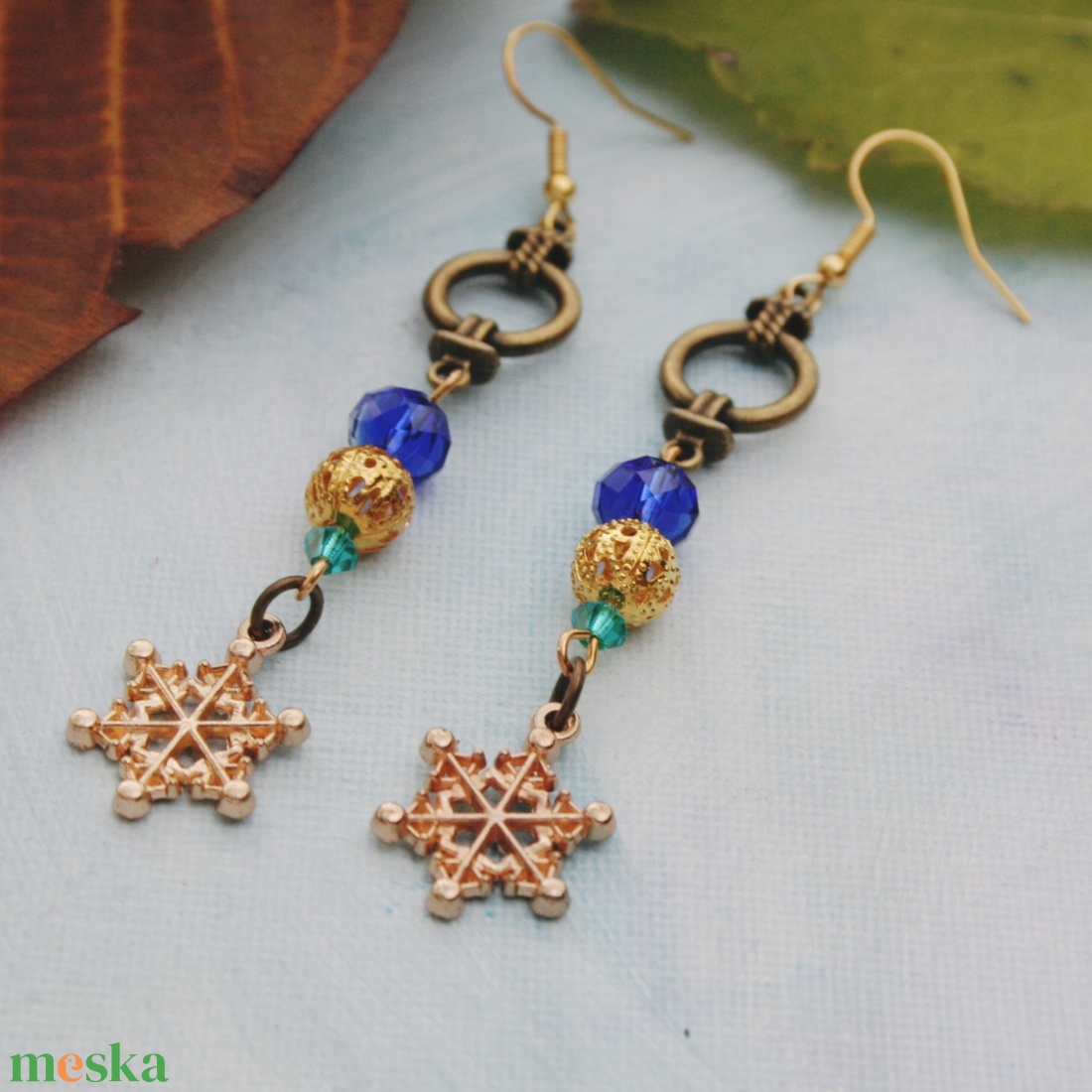 Essél ránk már hó fülbevaló - ékszer - fülbevaló - lógó fülbevaló - Meska.hu