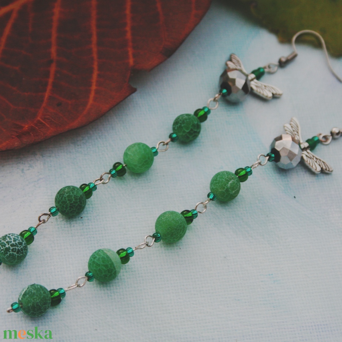 Extrém hosszú lógós fülbevaló - ékszer - fülbevaló - lógó fülbevaló - Meska.hu