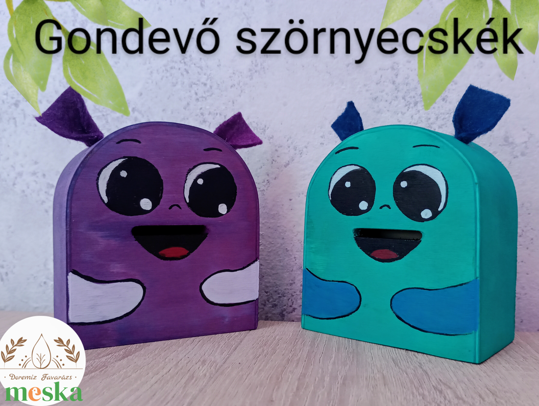 Fából készült Gondevő Szörnyecske - játék & sport - készségfejlesztő és logikai játék - montessori szivárvány, waldorf játékok - Meska.hu
