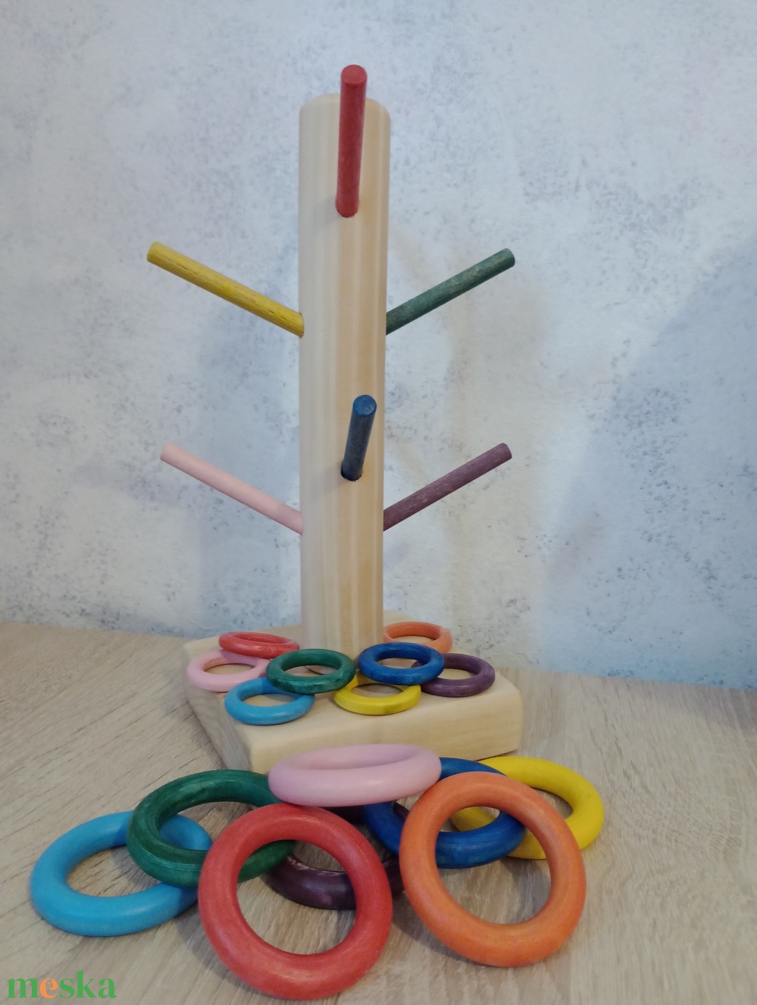 Szivárványos gyűrűszortírozó - játék & sport - készségfejlesztő és logikai játék - montessori szivárvány, waldorf játékok - Meska.hu Szivárványos gyűrűszortírozó - játék & sport - készségfejlesztő és logikai játék - montessori szivárvány, waldorf játékok - Meska.hu