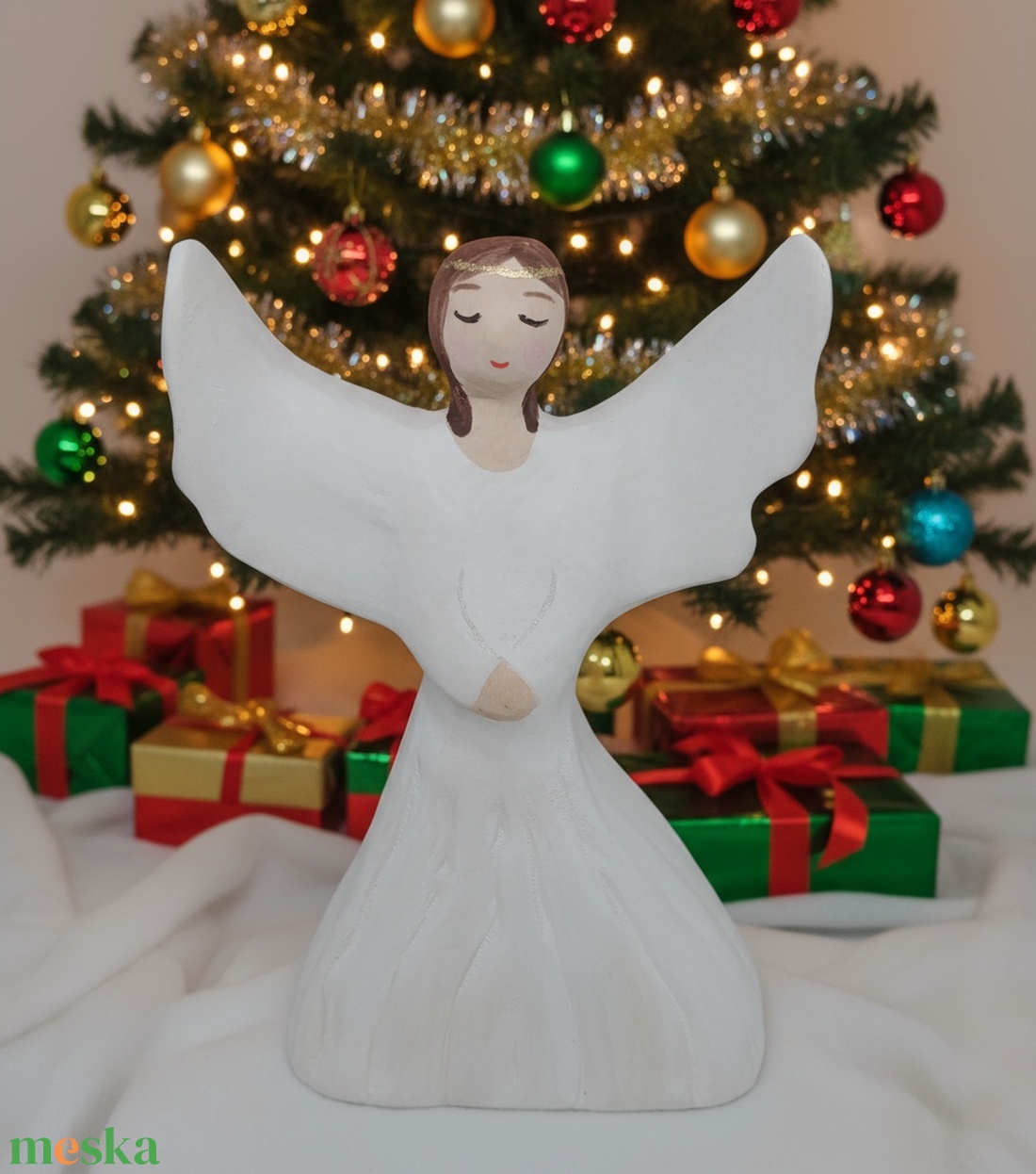 Fából készült nagy angyal - játék & sport - készségfejlesztő és logikai játék - montessori szivárvány, waldorf játékok - Meska.hu