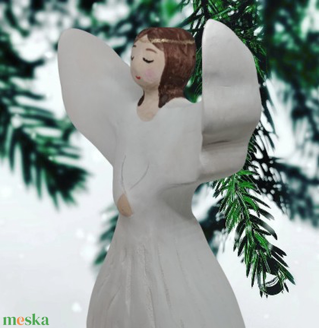 Fából készült nagy angyal - játék & sport - készségfejlesztő és logikai játék - montessori szivárvány, waldorf játékok - Meska.hu