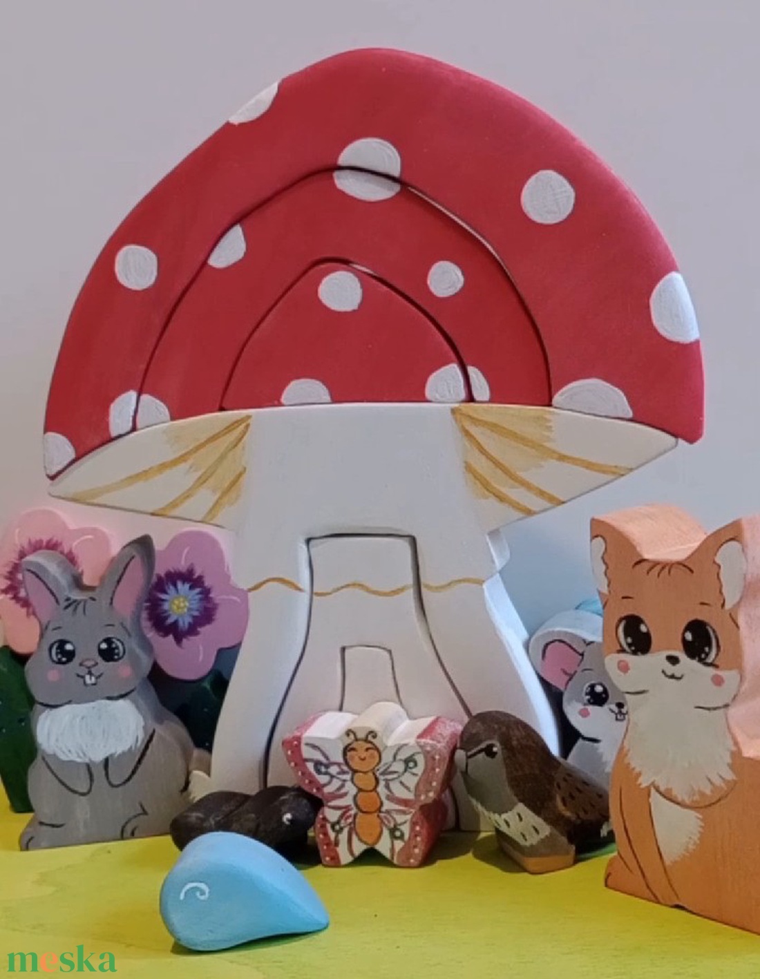 A gomba alatt fajáték szett - baba - mama - baba játékok - waldorf játékok - Meska.hu