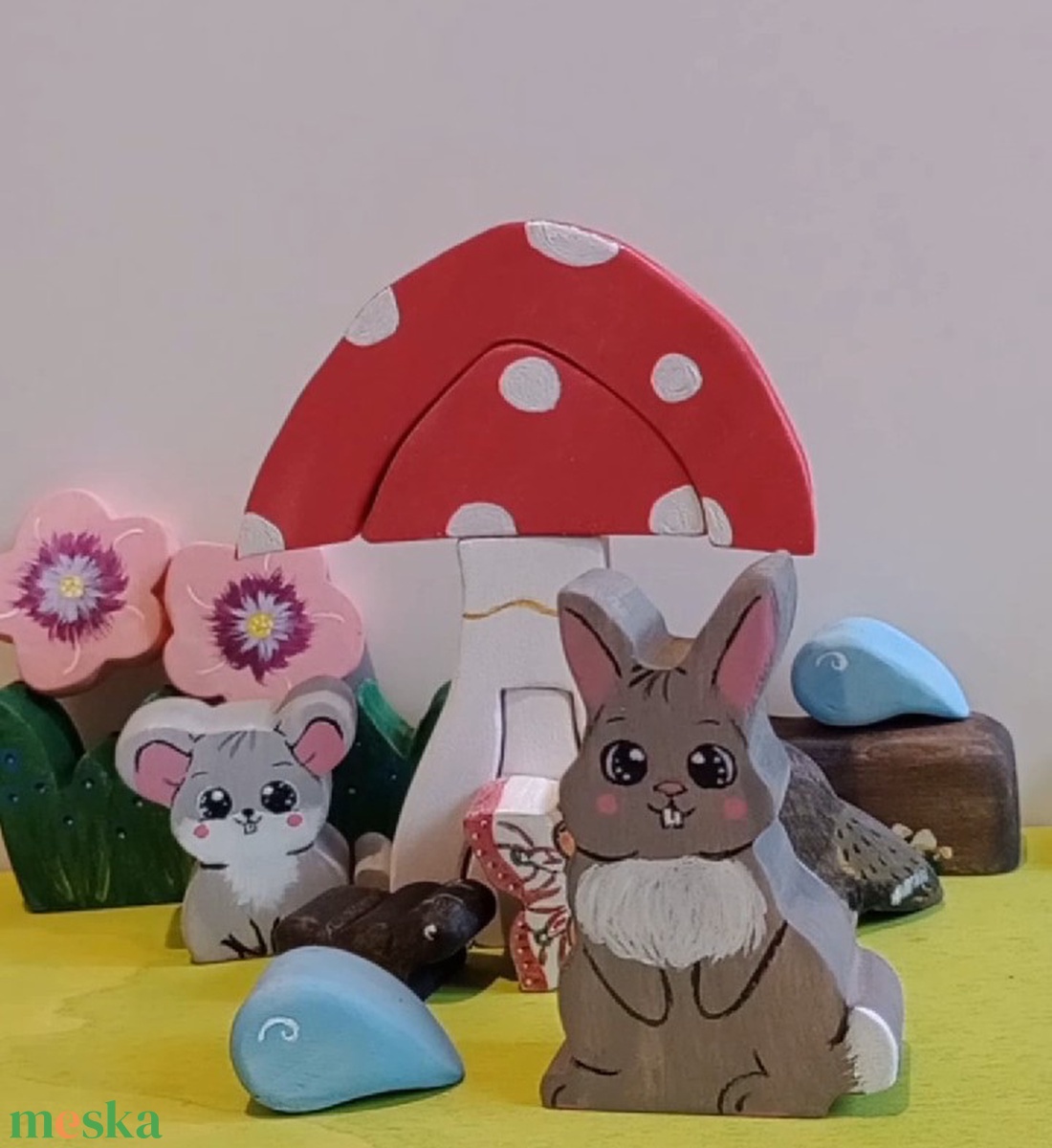 A gomba alatt fajáték szett - baba - mama - baba játékok - waldorf játékok - Meska.hu