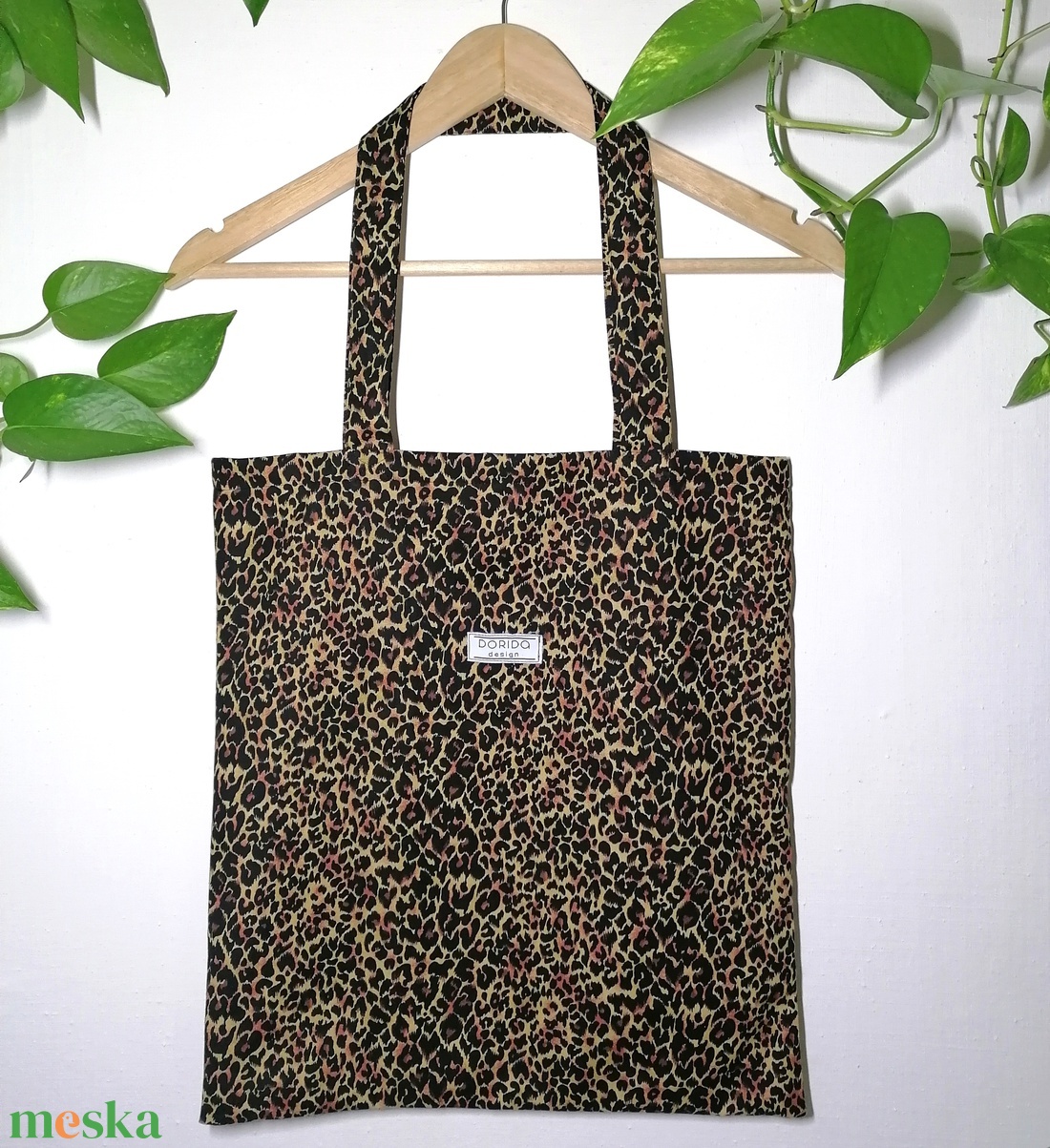 Leopárdmintás vászontáska  - táska & tok - bevásárlás & shopper táska - shopper, textiltáska, szatyor - Meska.hu